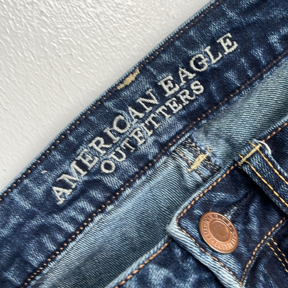 ๐๏ธ๐น American Eagle Outfitters โข Skinny Stretch Dark Wash Jeans โข Size 4 Regular - Picture 9 of 12